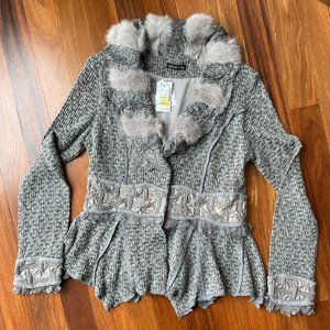 NEW Gaby & Eden Sz M Grey toned Sweater / Jacket